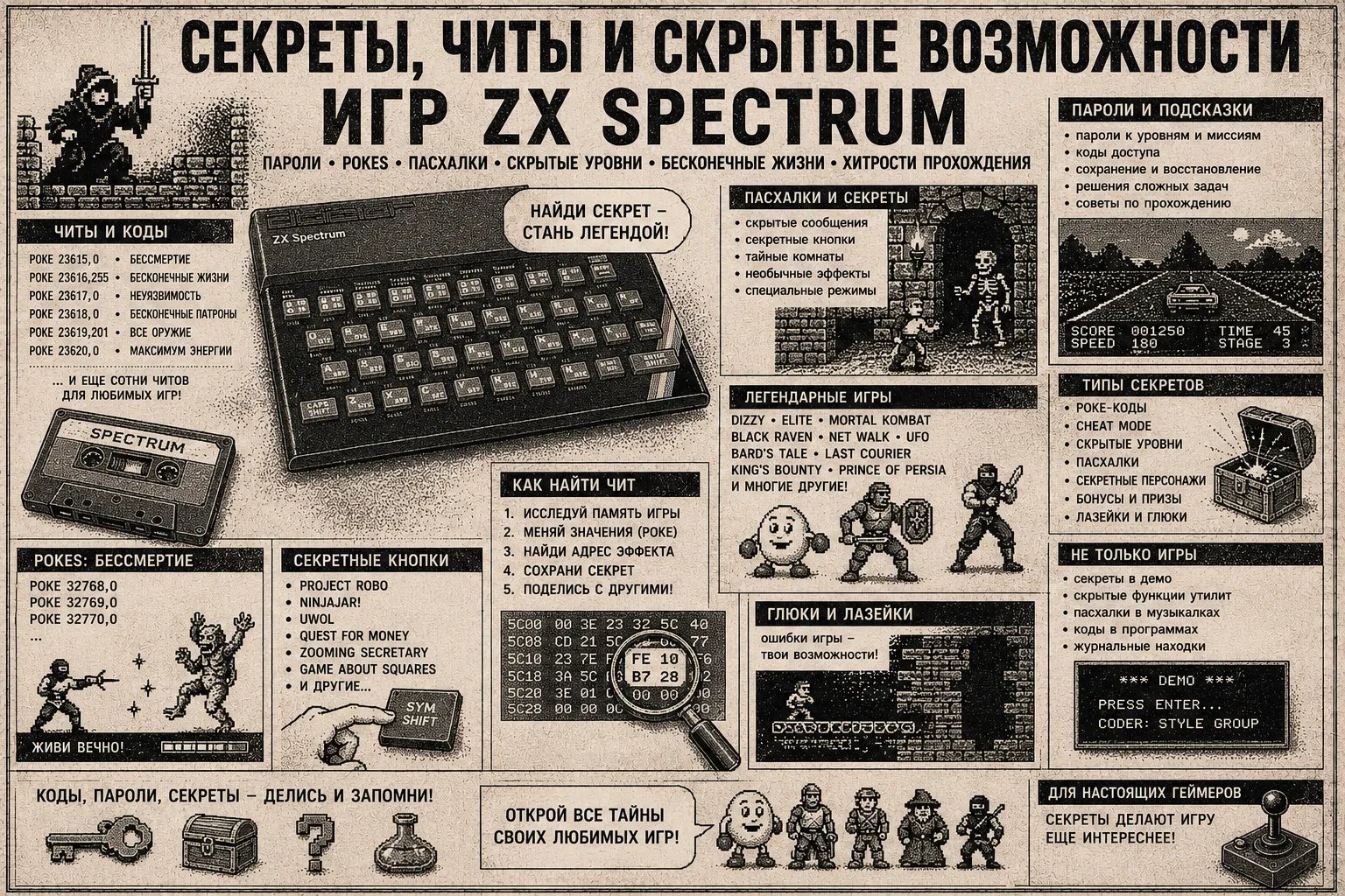 Секреты, читы и скрытые возможности игр ZX Spectrum